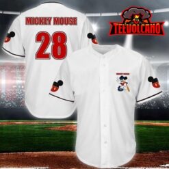 28 Mickey Mouse Player 12345 Gift For Lover Baseball Jersey