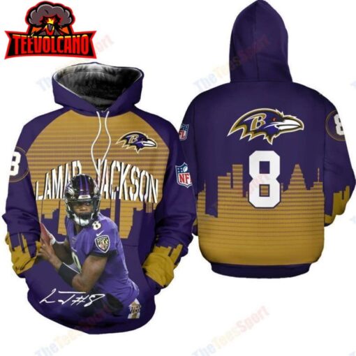 Nfl Baltimore Ravens Lamar Jackson 3d Hoodie