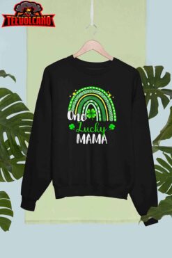 One Lucky Mama Leopard Print Rainbow St Patrick’s Day Gift T-Shirt