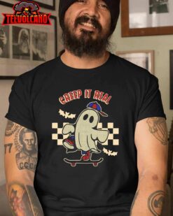 Spooky Season Shirt Creep It Real Shirt Halloween Ghost Boys T-Shirt