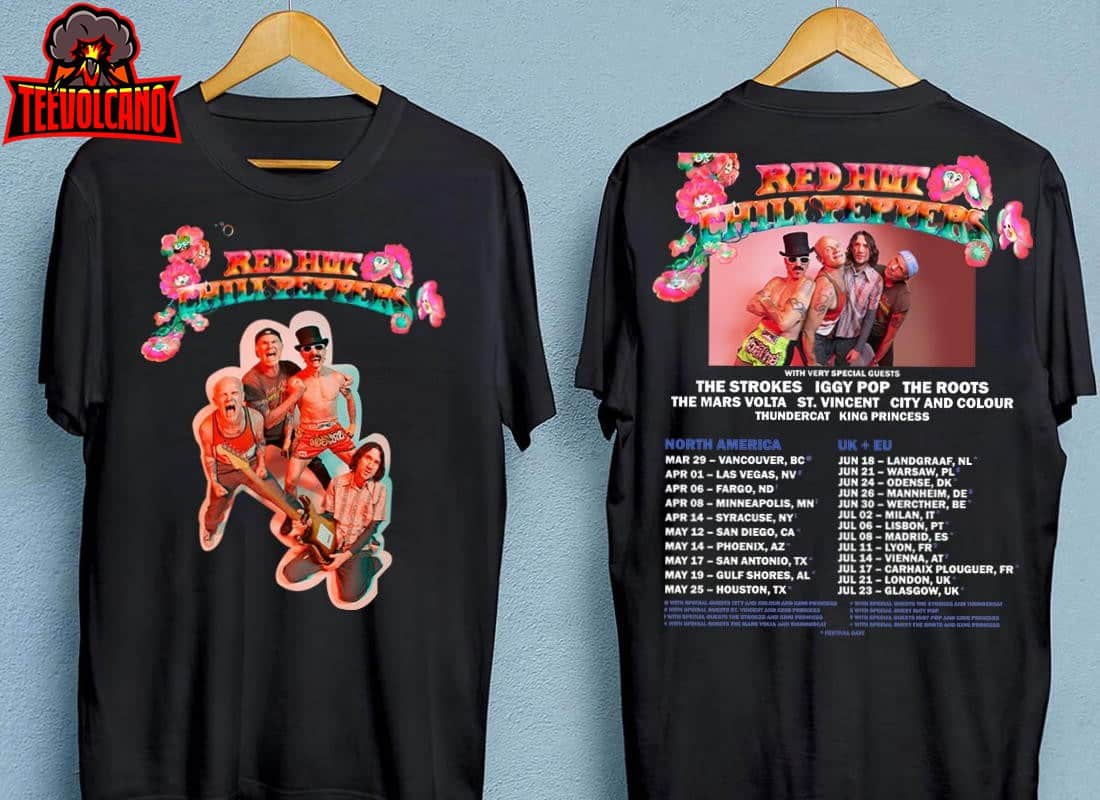 red hot chili peppers tour t shirt 2023