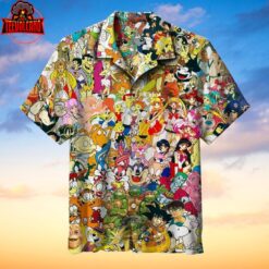 90s cartoon character Hawaiian shirt