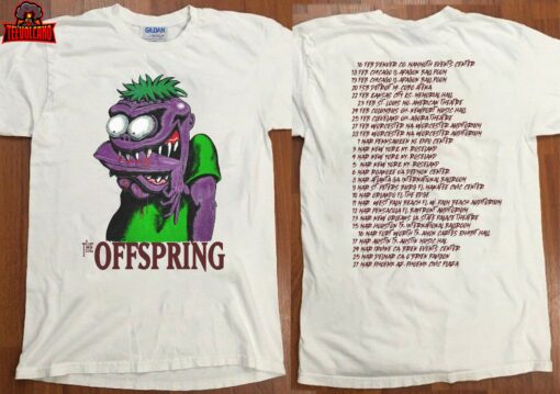 90s The Offspring Rock Band T-Shirt, 80s The Offspring Rock Music Tour Shirt