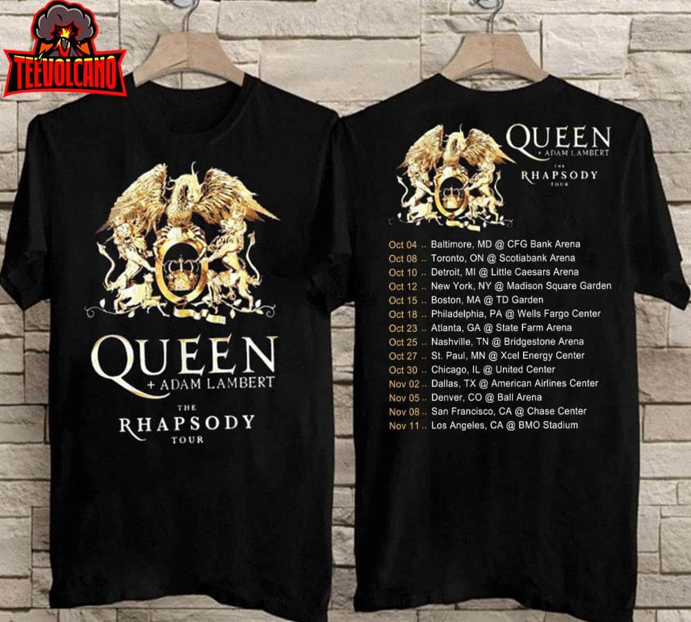 queen adam lambert the rhapsody tour 2023 t shirt