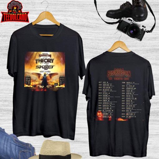 Rock Resurrection Tour 2023 Theory of a Deadman Skillet T-Shirt