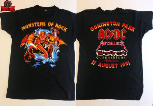 ACDC Monsters Of Rock Tour T-Shirt, Donington Park Vintage 1991 T Shirt