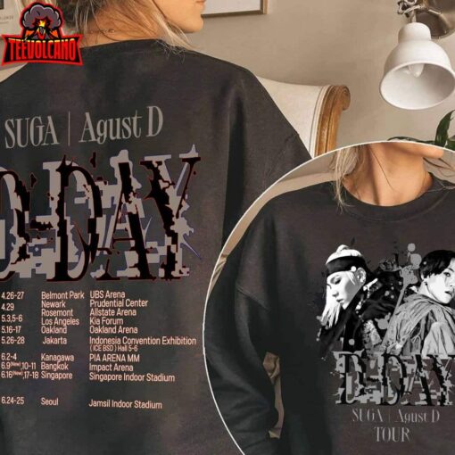 Agust D D-Day Shirt, Agust D World Tour Two Side Shirt, Vintage Suga World Tour Shirt