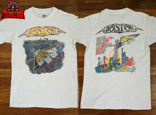 Boston Third Stage Tour ’87 T-Shirt, 1980s Boston Rock Tour Shirt