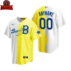 Brooklyn Dodgers Custom White Yellow 2022 All Star Celebrity Softball Game Split Jersey