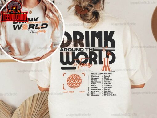 Disney Epcot Two Sides Shirt Disney Drinking Around The World Tour 2023 Shirt