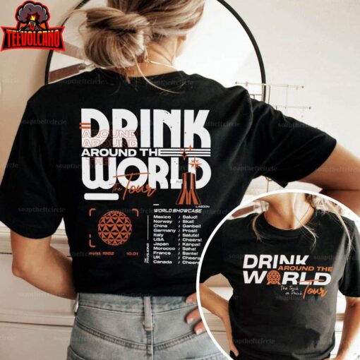 Disney Epcot Two Sides Shirt Disney Drinking Around The World Tour 2023 Shirt