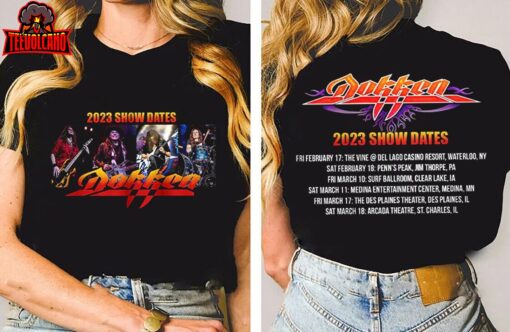 Dokken 2023 Show Dates T-Shirt, Dokken Tour 2023 Shirt