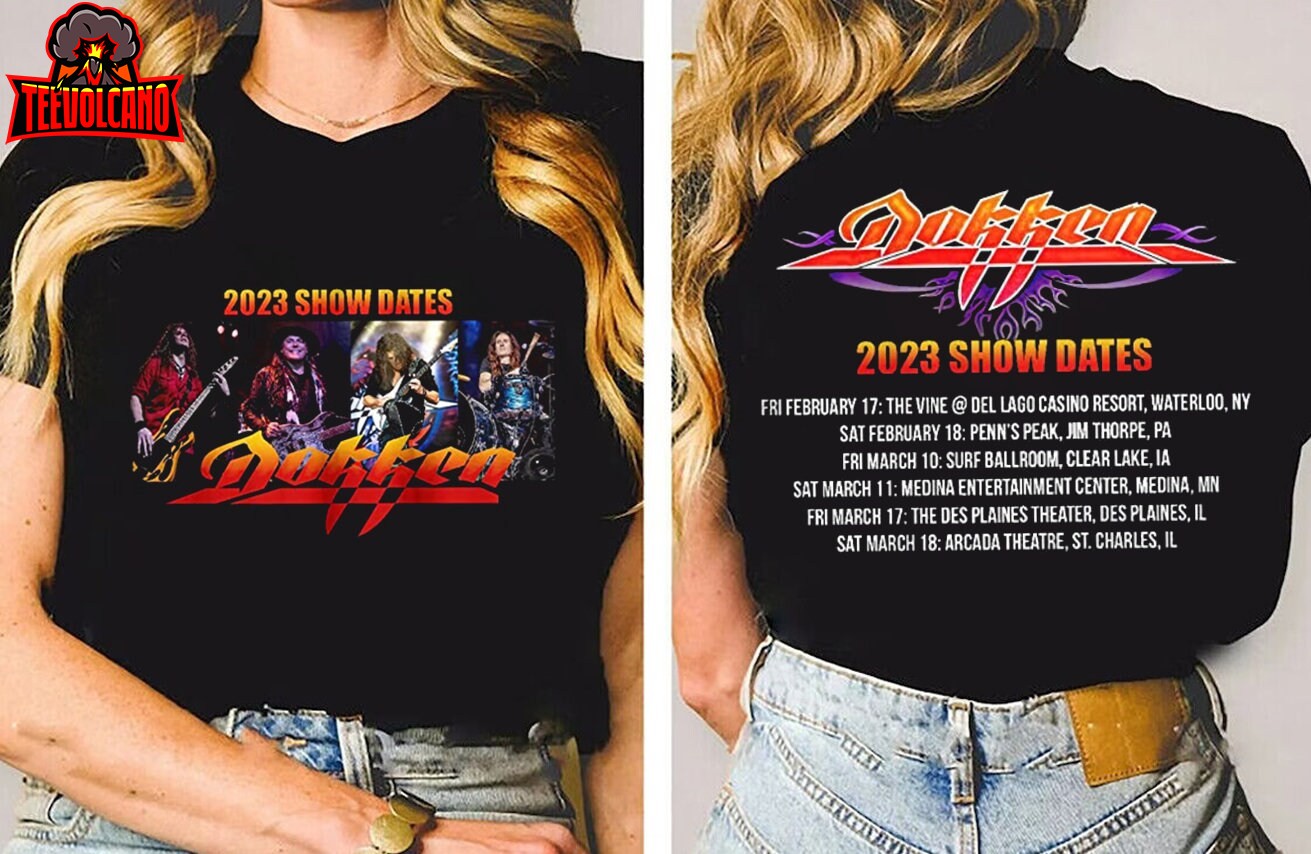 Dokken 2023 Show Dates T Shirt Dokken Tour 2023 Shirt