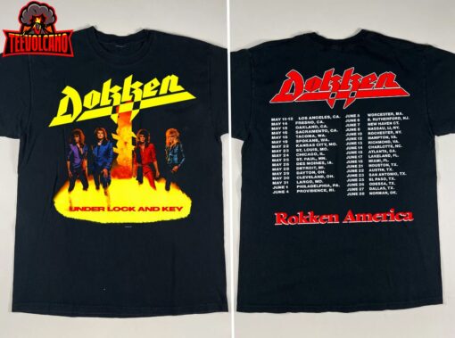 Dokken T-Shirt, Dokken Under Lock And Key Tour 1985 Unisex T-Shirt