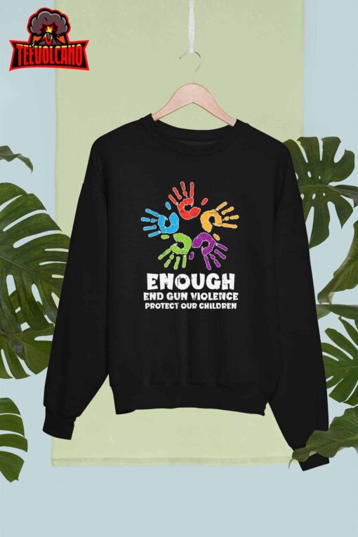 Enough End Gun Violence Protect Our Children Orange Mom Dad T-Shirt