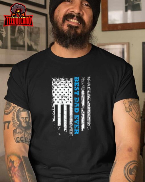 Father’s Day Best Dad Ever With US American Flag Unisex T-Shirt