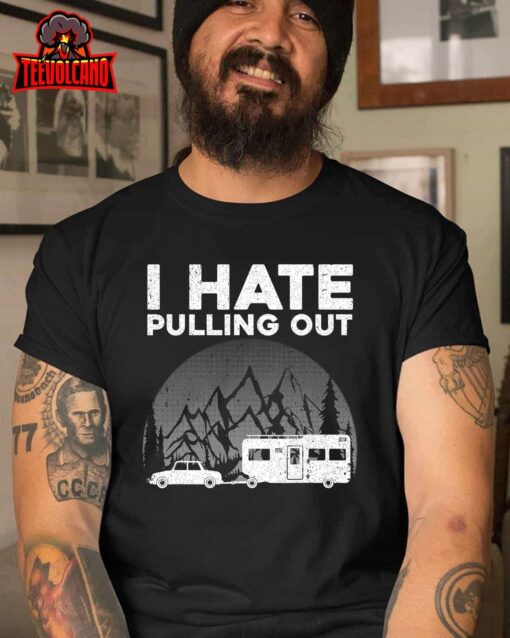 Funny Camping Art For Men Women Kids Camping Trailer Camper T-Shirt