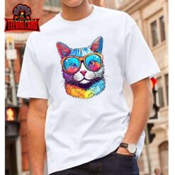 Funny Cat Wearing Sunglasses Cat Lover Cat Graphic Men Women Unisex T-Shirt