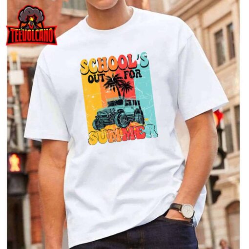 Funny School’s Out For Summer Teacher Summer Vacation Groovy T-Shirt