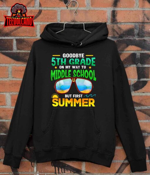 Goodbye 5th Grade Graduation To 6th Grade Hello Summer Kids T-Shirt