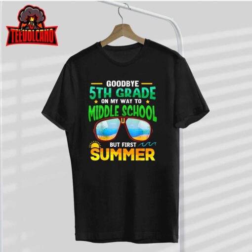 Goodbye 5th Grade Graduation To 6th Grade Hello Summer Kids T-Shirt