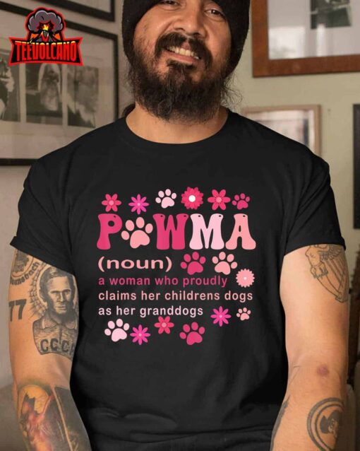 Groovy Art Pawma Noun Definition Mama Grandma Dog Lovers T-Shirt