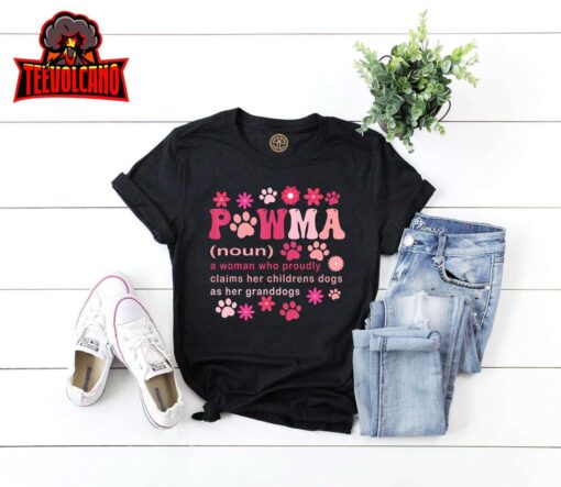 Groovy Art Pawma Noun Definition Mama Grandma Dog Lovers T-Shirt