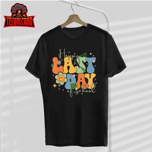 Groovy Happy Last Day Of School Cute Floral End Of School T-Shirt