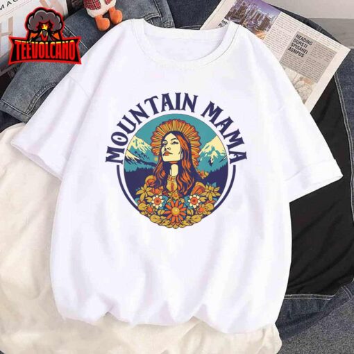 Groovy Mountain Mama Hippie 60s Psychedelic Artistic T-Shirt