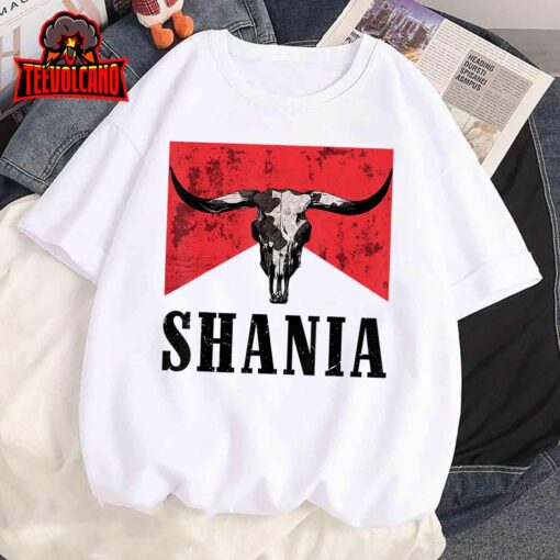 Howdy Shania Bull Skull Western Country Shania Cowgirl T-Shirt