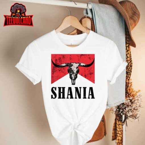 Howdy Shania Bull Skull Western Country Shania Cowgirl T-Shirt