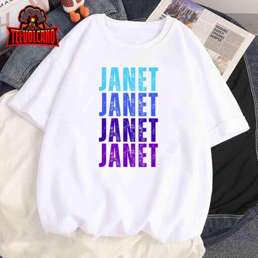 I Love Janet Pattern First Name Janet T-Shirt