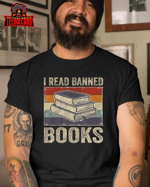 I Read Banned Books Week Librarian Freedom Reader Nerd Men T-Shirt