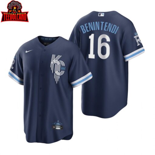 Kansas City Royals Andrew Benintendi Navy 2022 City Connect Replica Jersey