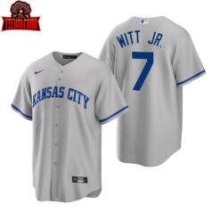 Kansas City Royals Bobby Witt Jr Gray Road Replica Jersey