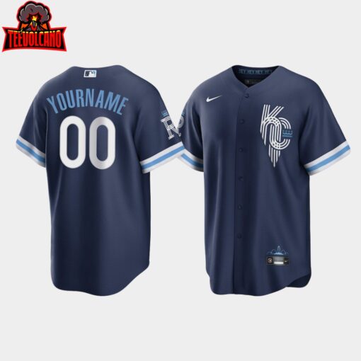 Kansas City Royals Custom Navy 2022 City Connect Replica Jersey