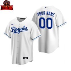 Kansas City Royals Custom White Home Replica Jersey