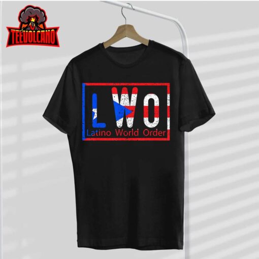 Latino World Order Puerto Rico Blue and Red T-Shirt