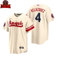 Los Angeles Angels Andrew Velazquez Cream 2022 City Connect Replica Jersey