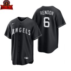 Los Angeles Angels Anthony Rendon Black White Fashion Replica Jersey