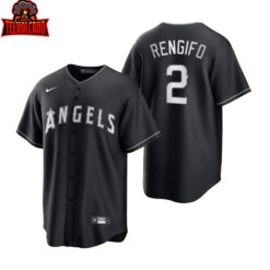 Los Angeles Angels Luis Rengifo Black White Fashion Replica Jersey