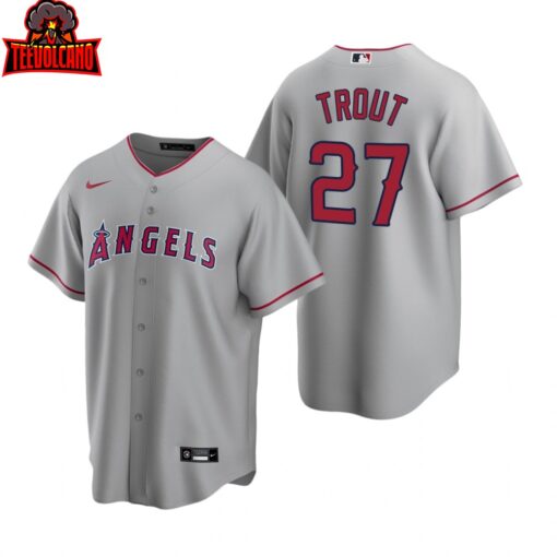 Los Angeles Angels Mike Trout Gray Replica Road Jersey