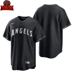 Los Angeles Angels Team Black White Fashion Replica Jersey