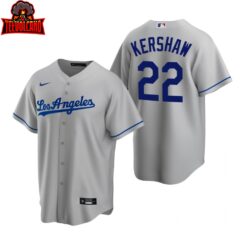 Los Angeles Dodgers Clayton Kershaw Gray Road Replica Jersey