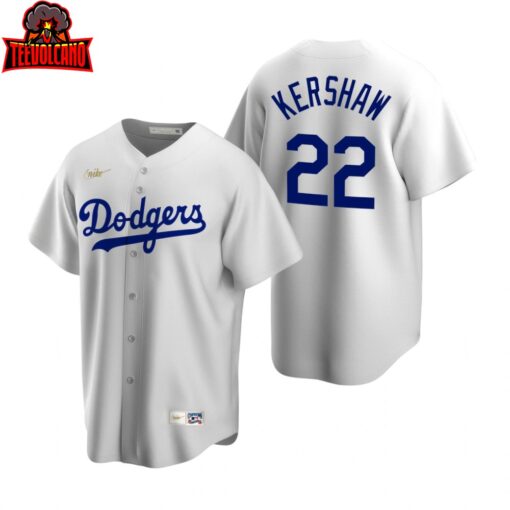 Los Angeles Dodgers Clayton Kershaw White Cooperstown Collection Jersey