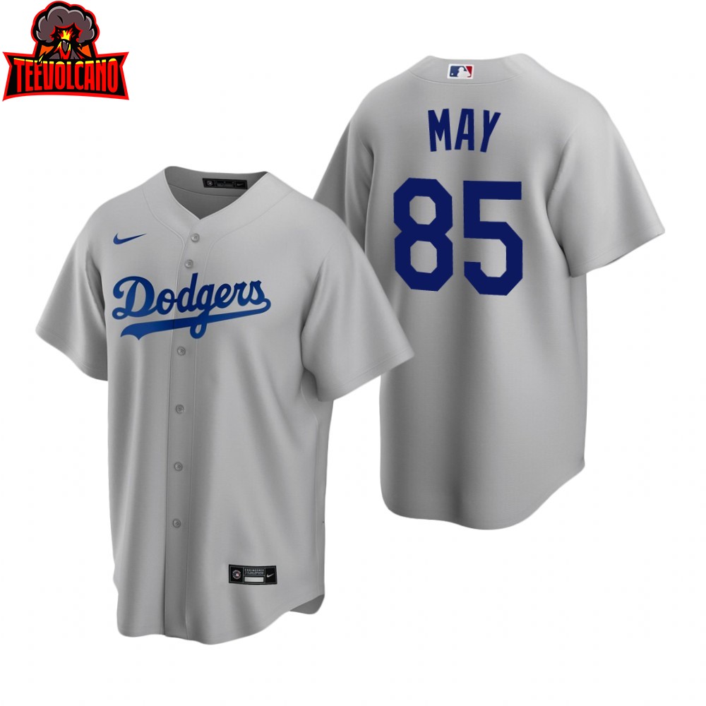 Dustin May Men's Nike Gray Los Angeles Dodgers Road Replica Custom Jersey Size: Extra Large