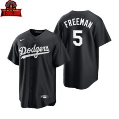 Los Angeles Dodgers Freddie Freeman Black White Fashion Replica Jersey