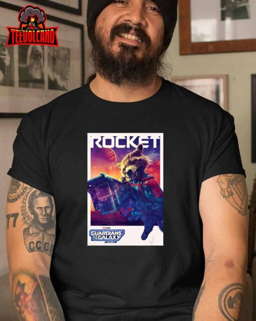 Marvel Guardians of the Galaxy Volume 3 Rocket Poster T-Shirt