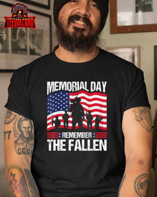 Memorial Day Remember the Proud Veteran Military Vintage T-Shirt