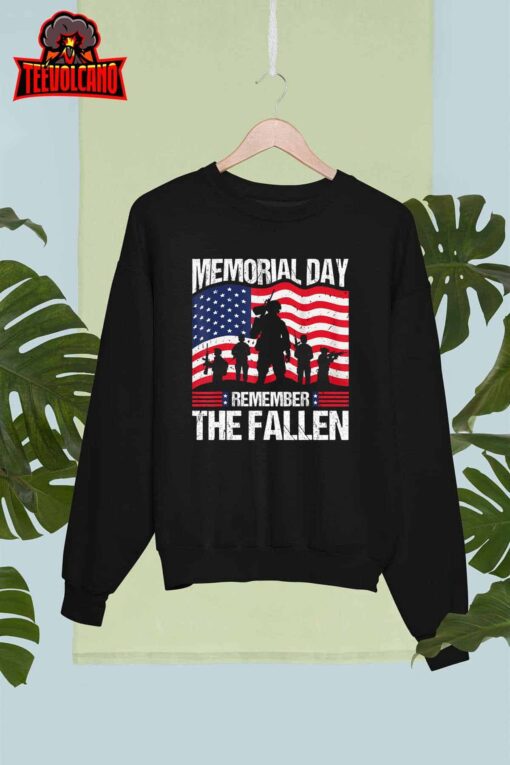 Memorial Day Remember the Proud Veteran Military Vintage T-Shirt